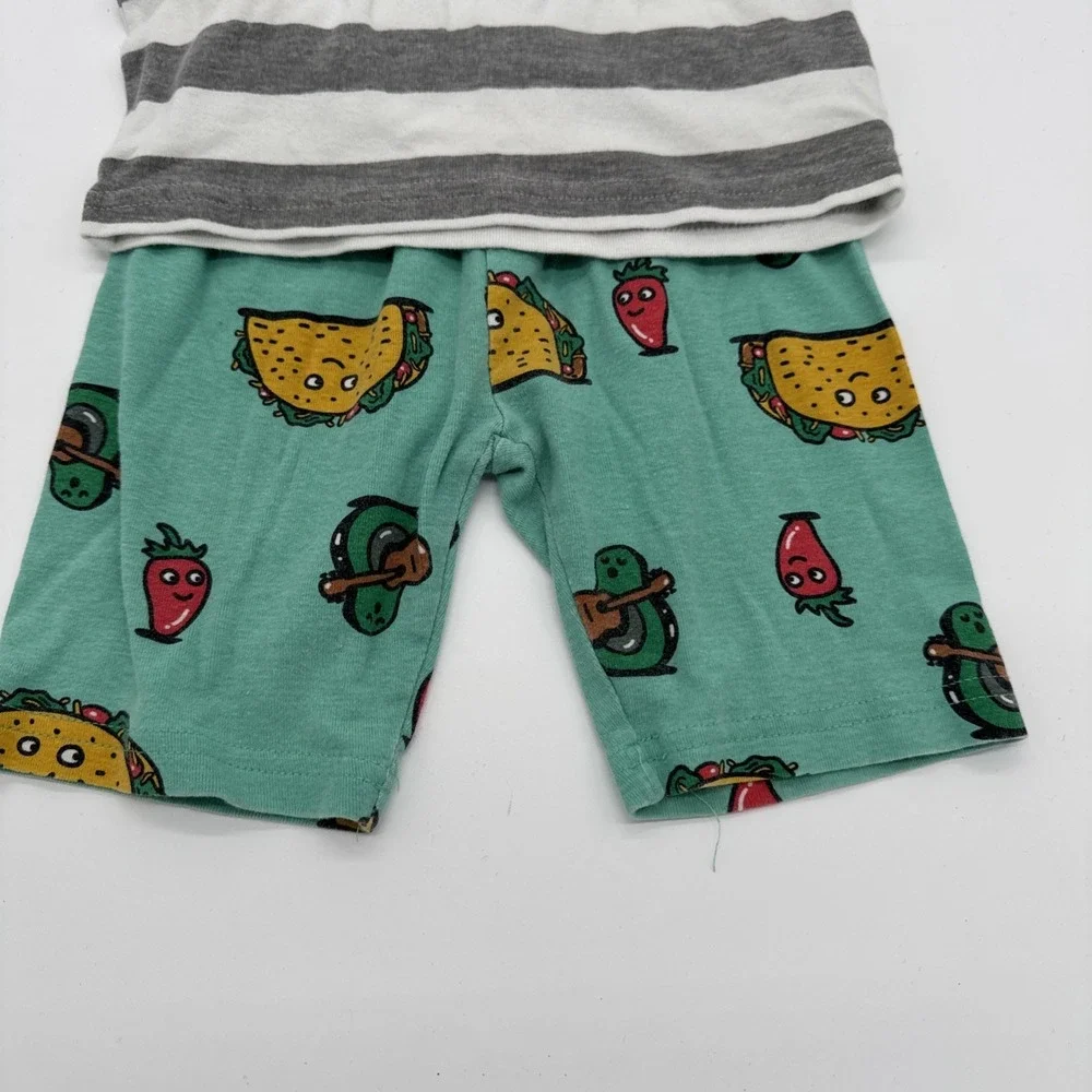 Carter's Guac Star Pajama Set Boy Short Sleeve Shorts Size 6/6A Taco Lover
